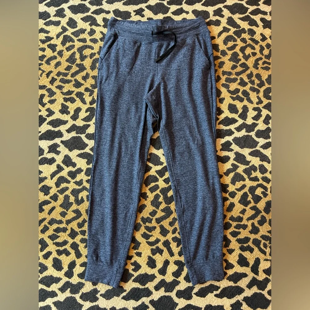 Lululemon Navy Heathered Jogger Pants Size 10 Drawstring Athleisure Travel